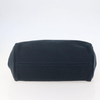 Bottega Veneta Braided Handle Open Tote Bag Canvas with Leather, BLUE, CANVAS, Tote bag