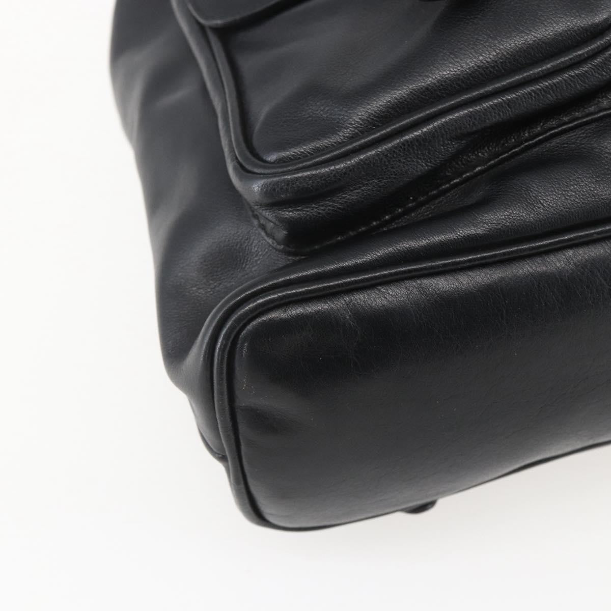 Gucci Vintage Bamboo Backpack Leather, BLACK, LEATHER, Backpack