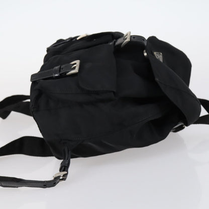 Prada Double Front Pocket Backpack Tessuto, BLACK, NYLON, Backpack