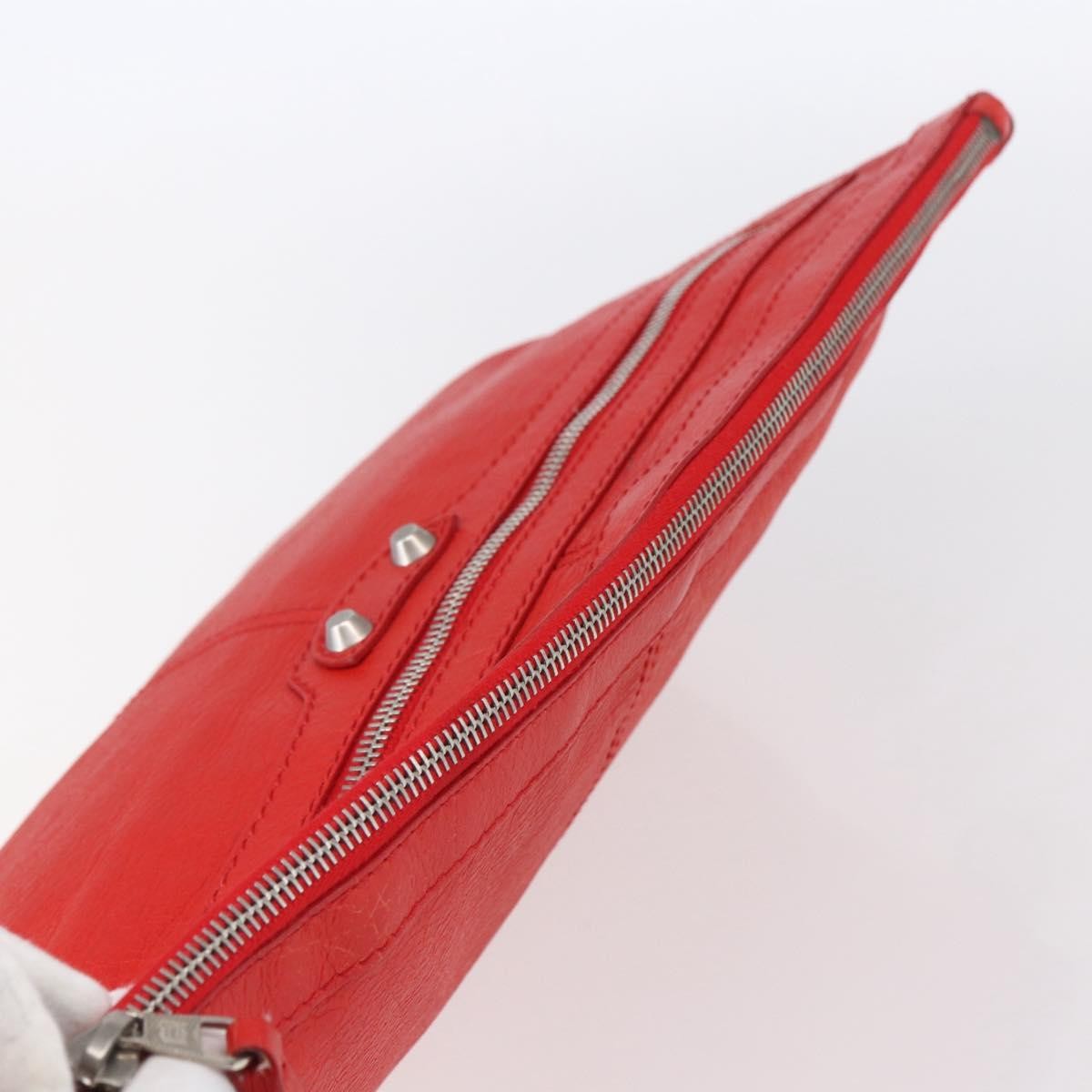 Balenciaga Classic City Clip Pouch Leather, RED, LEATHER, Clutche & pouche