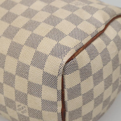 Louis Vuitton Speedy Handbag Damier, WHITE, CANVAS, Handbag