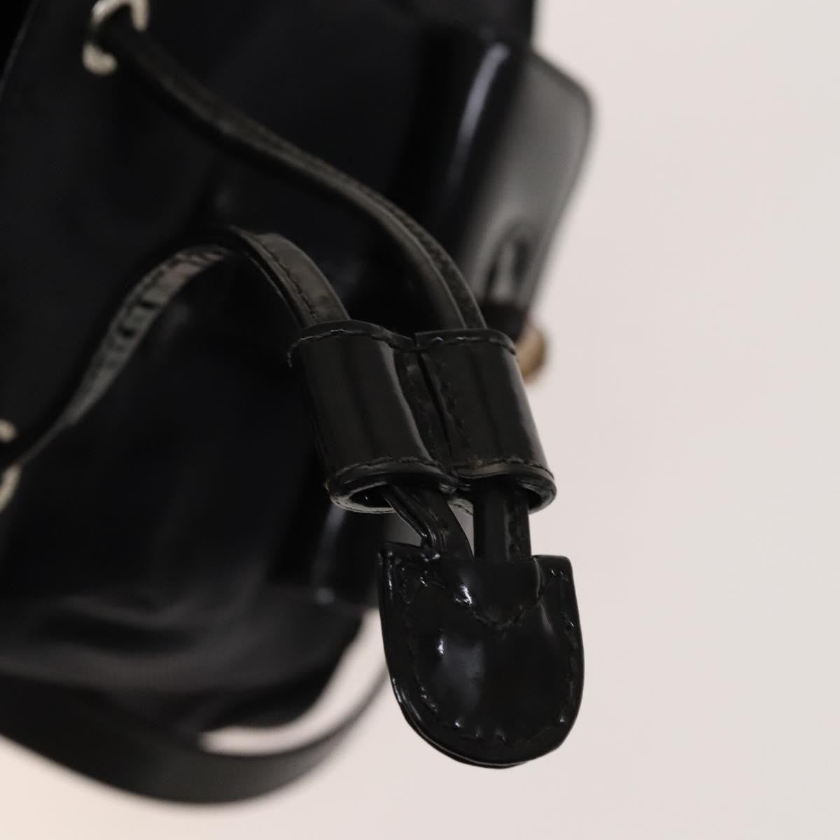 Gucci Vintage Bamboo Backpack Canvas and Leather, BLACK, CANVAS, Backpack