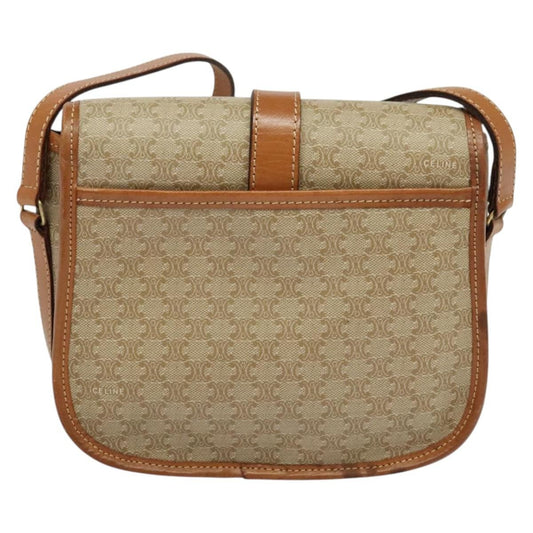 Celine Macadam Shoulder Bag PVC Leather, BEIGE, CANVAS, Shoulder bag