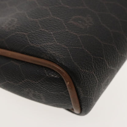 Christian Dior Vintage Honeycomb Zip Pouch Coated Canvas, BLACK, PVC, Clutche & pouche