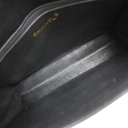 Chanel Vintage CC Chain Full Flap Bag Quilted Leather, BLACK, LEATHER, Shoulder bag