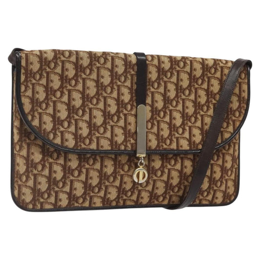 Christian Dior Vintage Trotter Shoulder Bag Canvas, BROWN, CANVAS, Shoulder bag