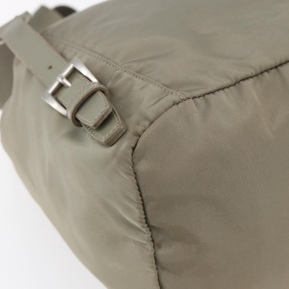 Prada Front Pocket Buckle Backpack Nylon, BEIGE, NYLON, Backpack
