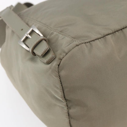 Prada Front Pocket Buckle Backpack Nylon, BEIGE, NYLON, Backpack