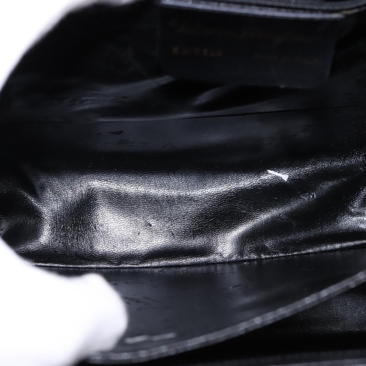 Salvatore Ferragamo Gancini Convertible Top Handle Bag Leather, BLACK, LEATHER, Handbag