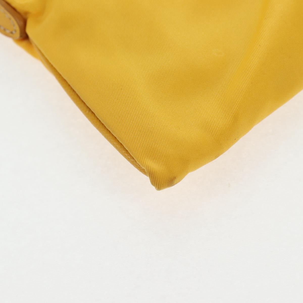 Prada Logo Chain Crossbody Bag Tessuto and Saffiano Leather, YELLOW, NYLON, Clutche & pouche