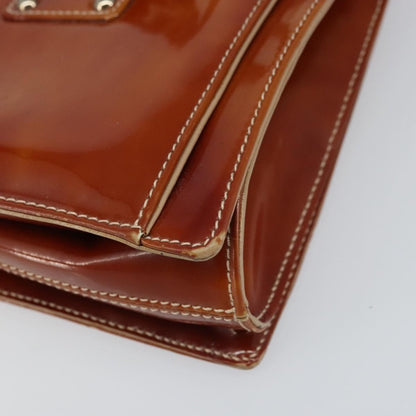 Salvatore Ferragamo Gancini handbag Patent leather, BROWN, PATENT_LEATHER, Handbag