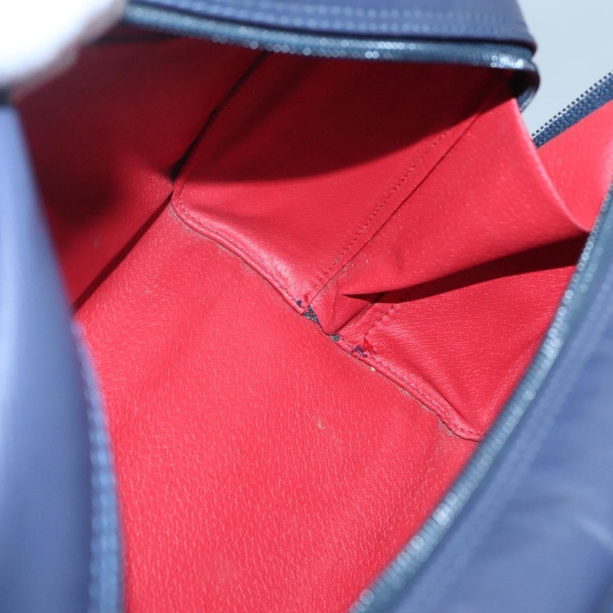 Celine Circle Logo Handbag Leather, BLUE, LEATHER, Handbag