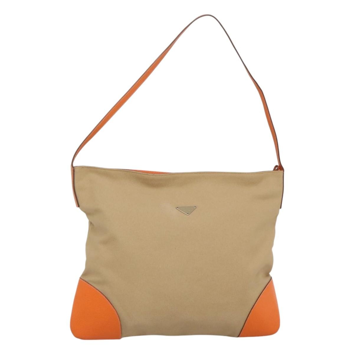 Prada Flat Tote Canvas, BEIGE, CANVAS, Tote bag