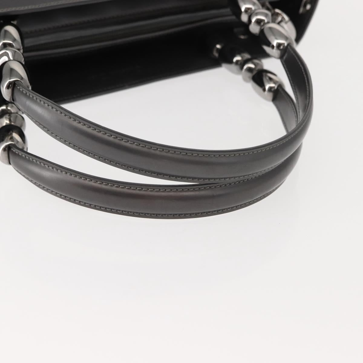 Christian Dior Vintage Handbag Leather, GRAY, LEATHER, Handbag