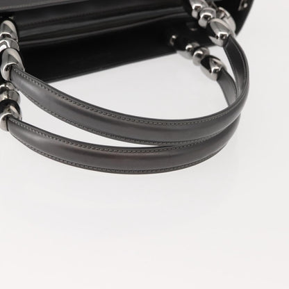 Christian Dior Vintage Handbag Leather, GRAY, LEATHER, Handbag