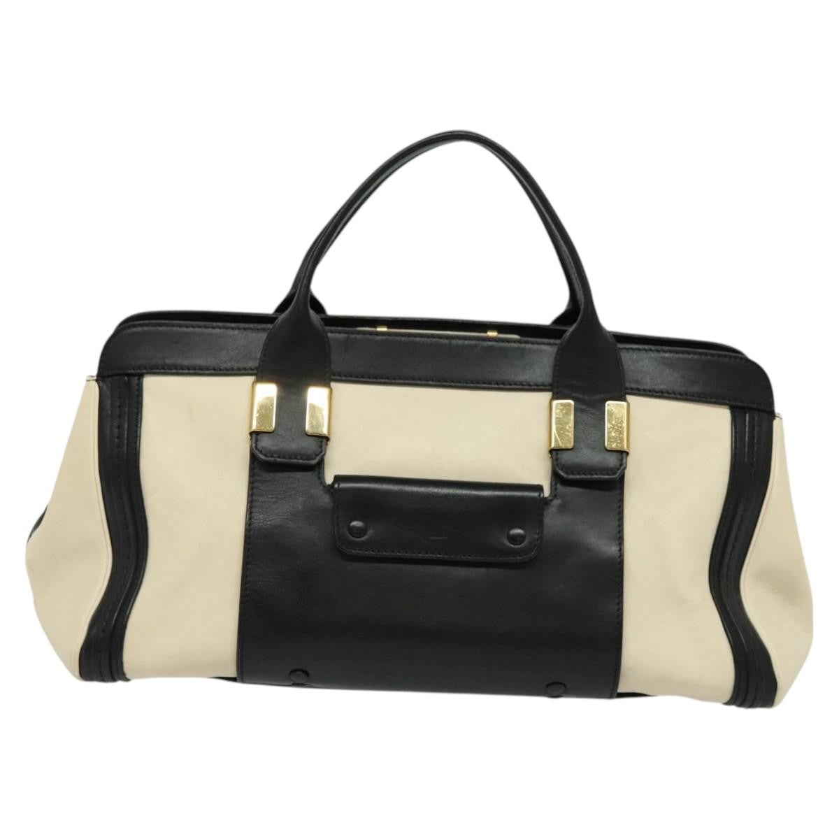 Chloe Alice Satchel Leather, BLACK, LEATHER, Handbag