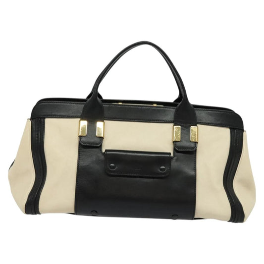 Chloe Alice Satchel Leather, BLACK, LEATHER, Handbag