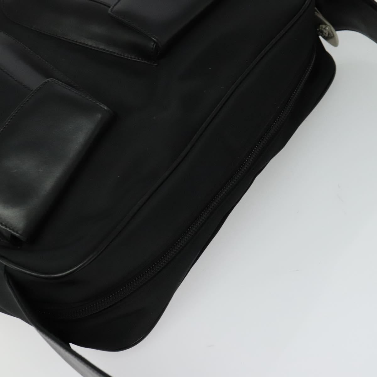 Versace Medusa Shoulder Bag Leather, BLACK, LEATHER, Shoulder bag