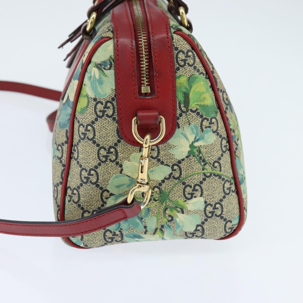 Gucci Convertible Boston Bag Blooms Print GG Coated Canvas, BEIGE, CANVAS, Handbag