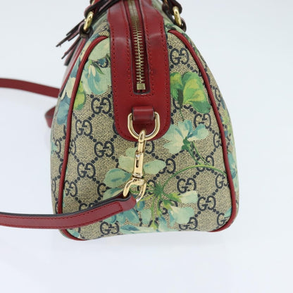 Gucci Convertible Boston Bag Blooms Print GG Coated Canvas, BEIGE, CANVAS, Handbag
