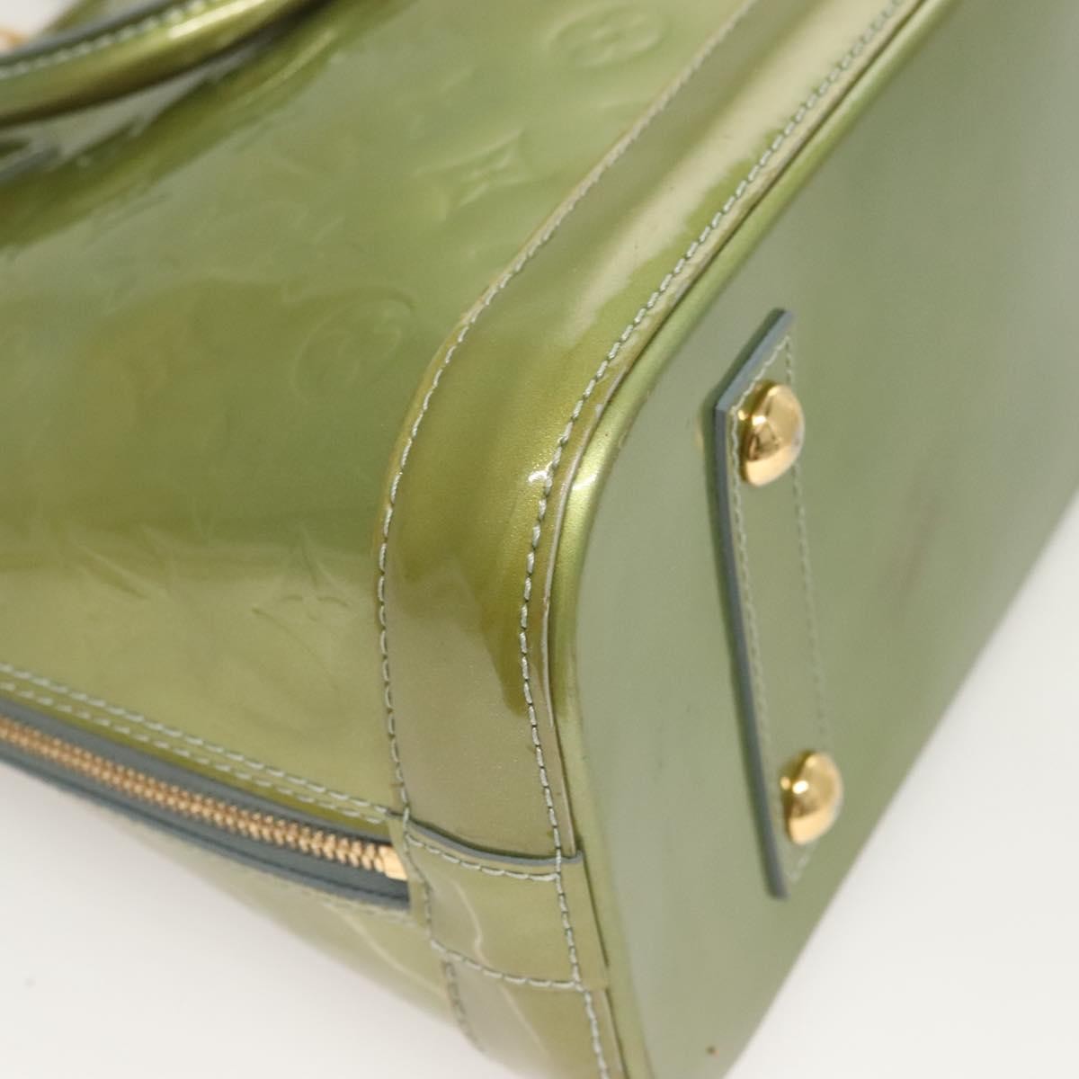 Louis Vuitton Alma Handbag Monogram Vernis, GREEN, PATENT_LEATHER, Handbag