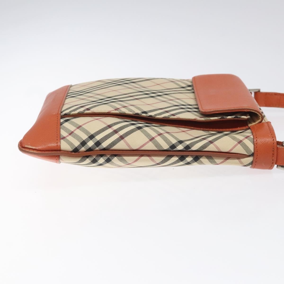 Burberry Front Pocket Messenger Bag Check Embossed Leather, BEIGE, CANVAS, Shoulder bag