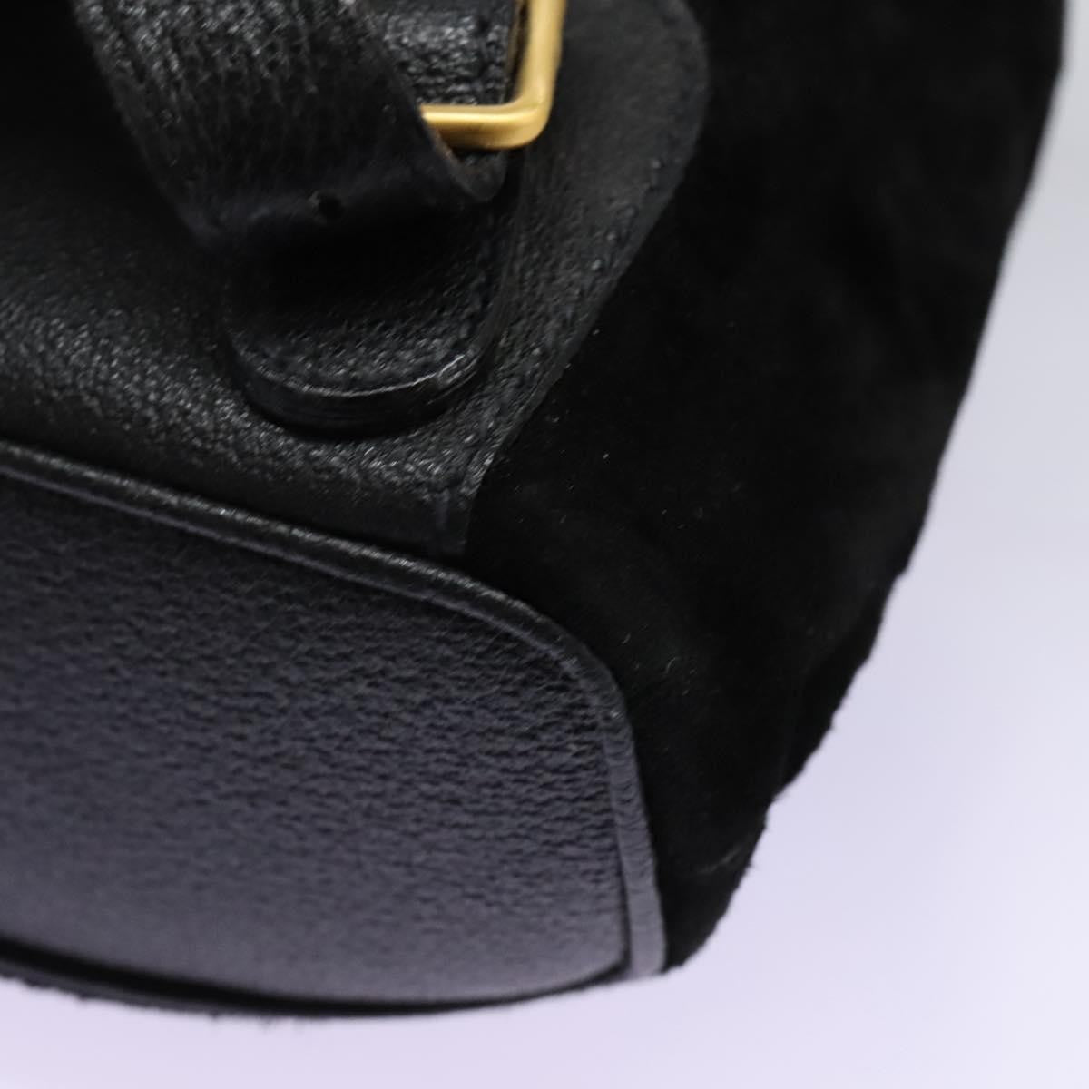 Gucci Vintage Bamboo Backpack Suede, BLACK, SUEDE, Backpack