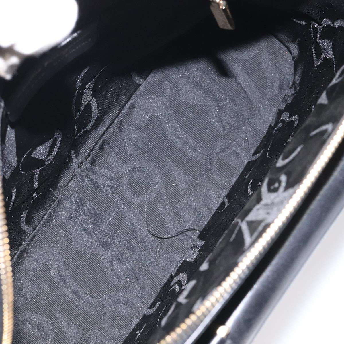 Salvatore Ferragamo Vintage Zip Handbag Leather, BLACK, LEATHER, Handbag