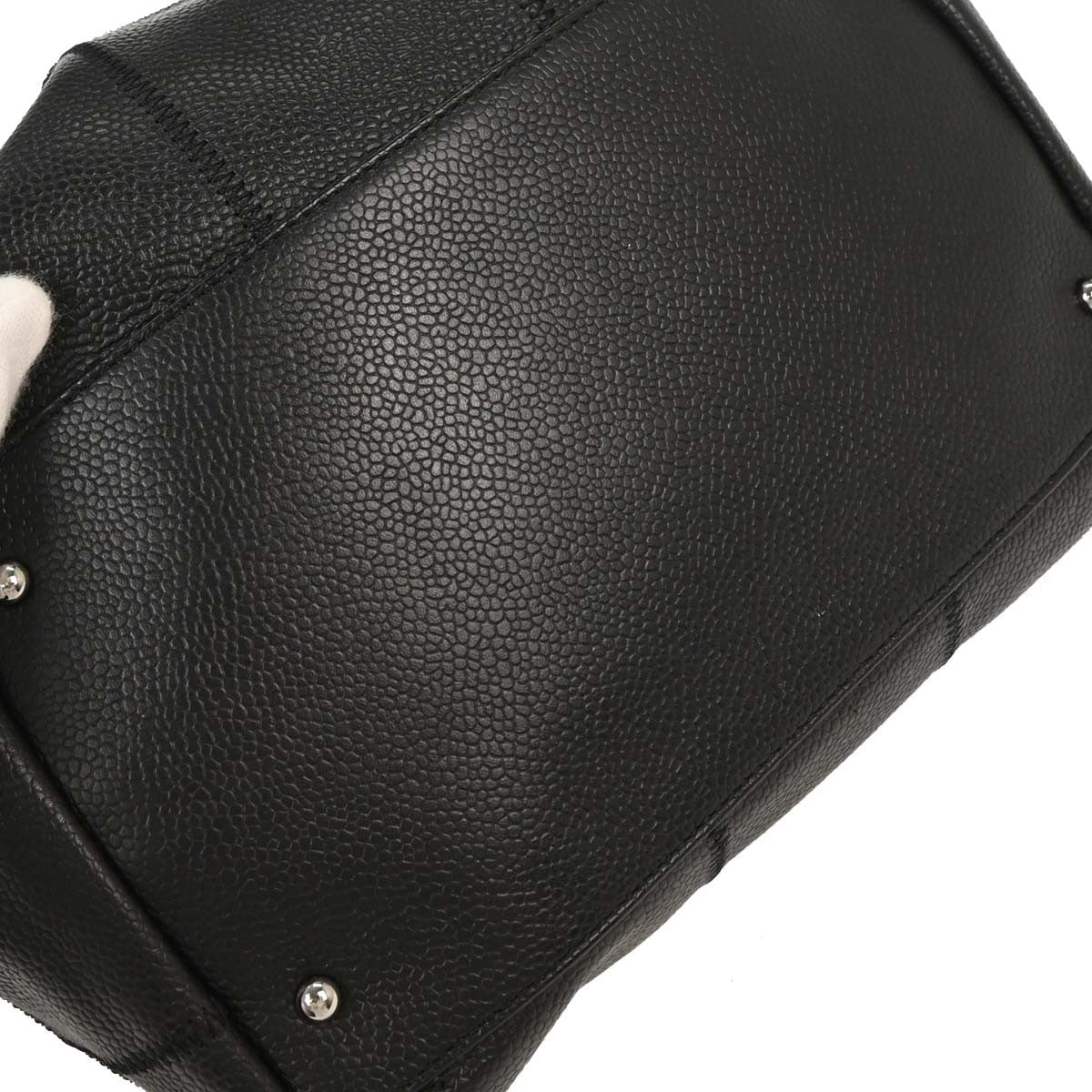 Chanel Square Stitch Shoulder Bag Quilted Caviar, BLACK, LEATHER, Shoulder bag