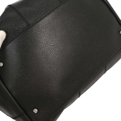 Chanel Square Stitch Shoulder Bag Quilted Caviar, BLACK, LEATHER, Shoulder bag