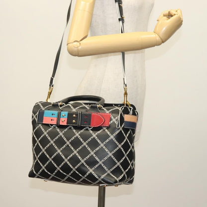 Burberry Belt Tote Perforated Leather, BLACK, LEATHER, Tote bag