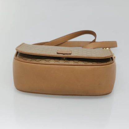 Celine Vintage Macadam Shoulder Bag Canvas and Leather, BEIGE, CANVAS, Shoulder bag