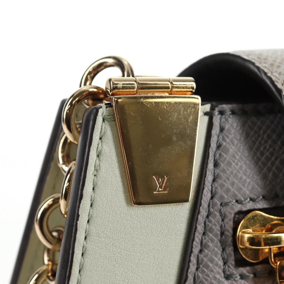 Louis Vuitton Trapeze Handbag Calfskin and Taiga Leather, GRAY, LEATHER, Shoulder bag