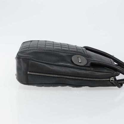 Chanel Vintage Button Tote Quilted Caviar, BLACK, LEATHER, Tote bag