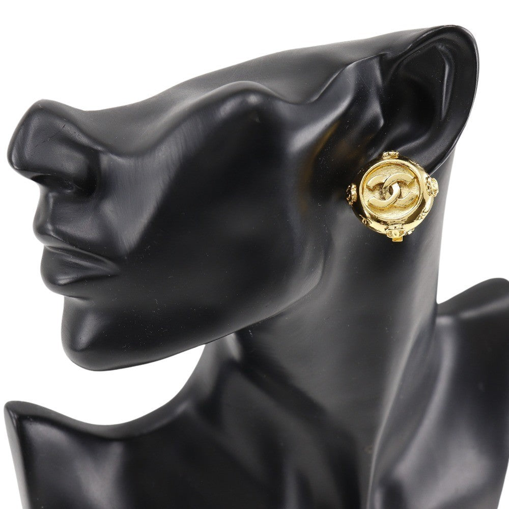 Chanel Vintage CC Clip-On Earrings Metal, GOLD, GOLD_PLATED, Earrings