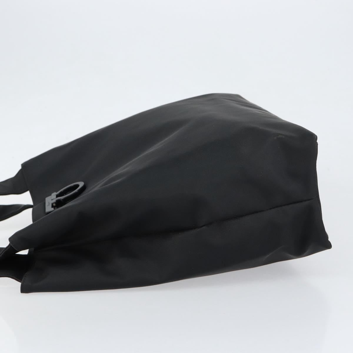 Salvatore Ferragamo Gancini Tote Nylon, BLACK, NYLON, Tote bag