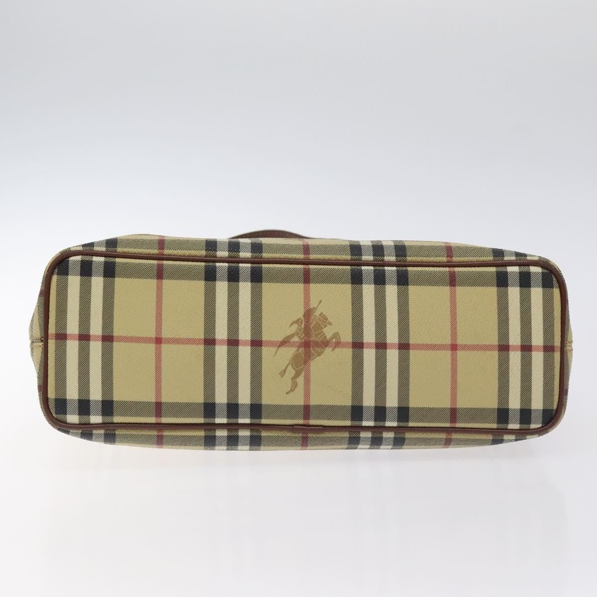 Burberry Top Handle Tote Haymarket Coated Canvas, BEIGE, PVC, Tote bag