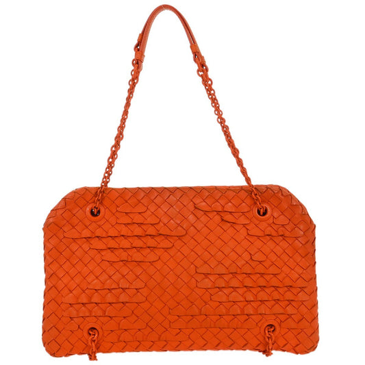Bottega Veneta Intrecciato Shoulder bag Leather, Orange, Leather, Shoulder Bag
