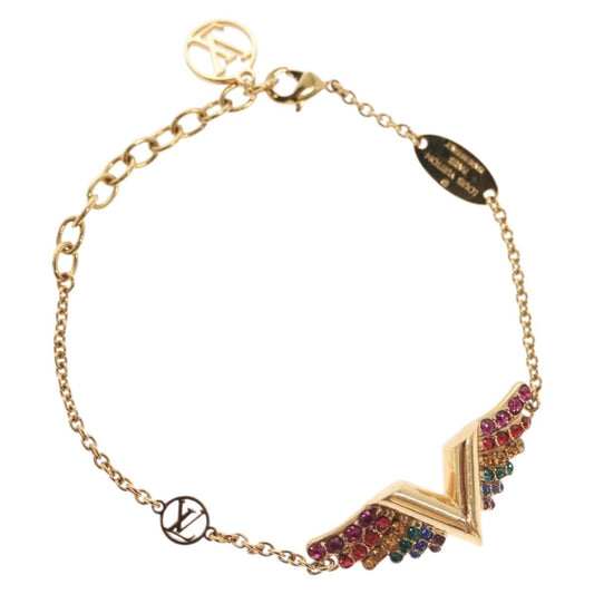 Louis Vuitton Essential V California Dreaming Bracelet Metal with Crystals, GOLD, METAL, Bracelet