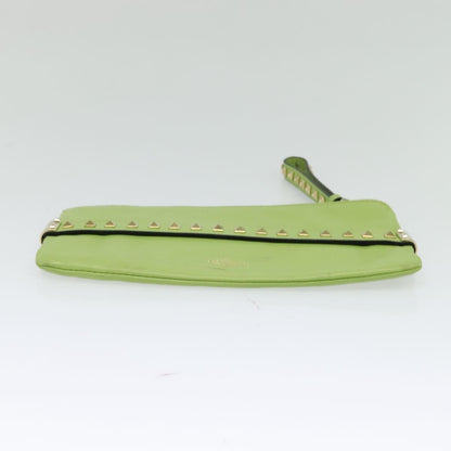 Valentino Garavani Rockstud Pouch Leather, GOLD, LEATHER, Clutche & pouche