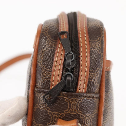 Celine Macadam Shoulder Bag PVC Leather, BROWN, CANVAS, Shoulder bag