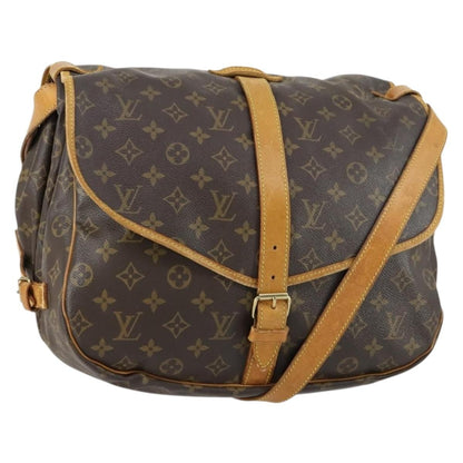 Louis Vuitton Saumur Handbag Monogram Canvas, BROWN, CANVAS, Shoulder bag