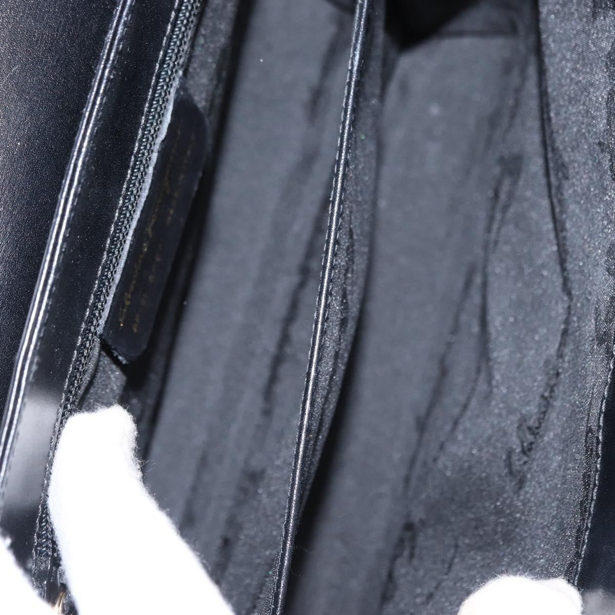Salvatore Ferragamo Gancini handbag Leather, BLACK, LEATHER, Handbag