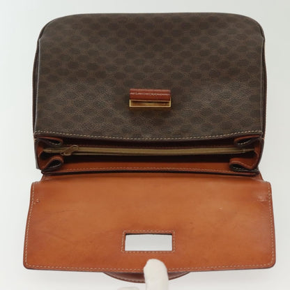 Celine Vintage Convertible Top Handle Bag Macadam Coated Canvas, BROWN, CANVAS, Handbag