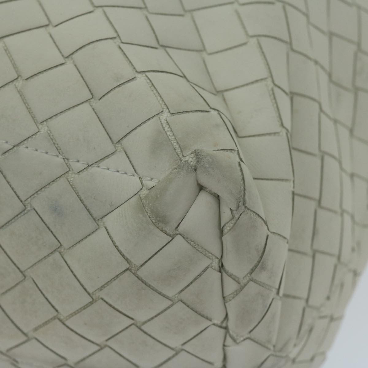 Bottega Veneta Zipped Tote Rubber Intrecciato with Canvas, WHITE, LEATHER, Tote bag