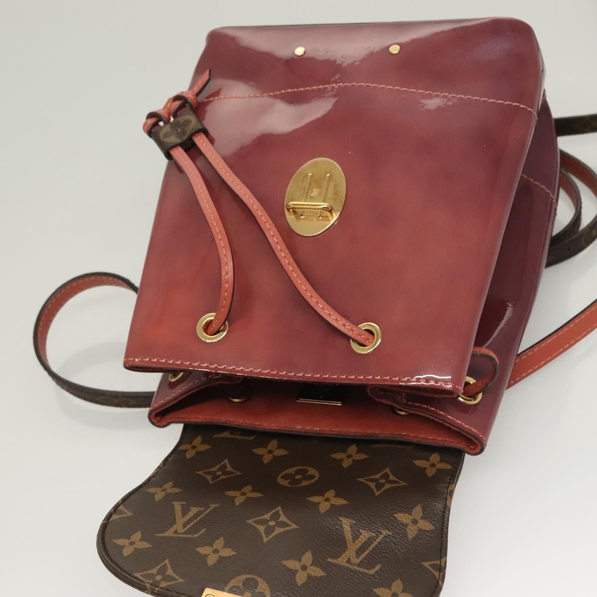 Louis Vuitton Hot Springs Backpack Vernis with Monogram Canvas, PINK, PATENT_LEATHER, Backpack
