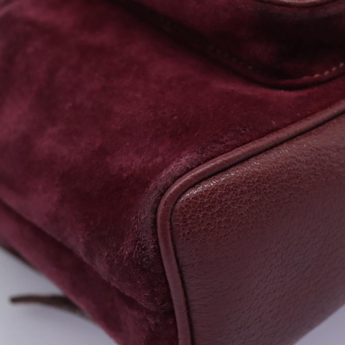 Gucci Vintage Bamboo Backpack Suede, PURPLE, SUEDE, Backpack