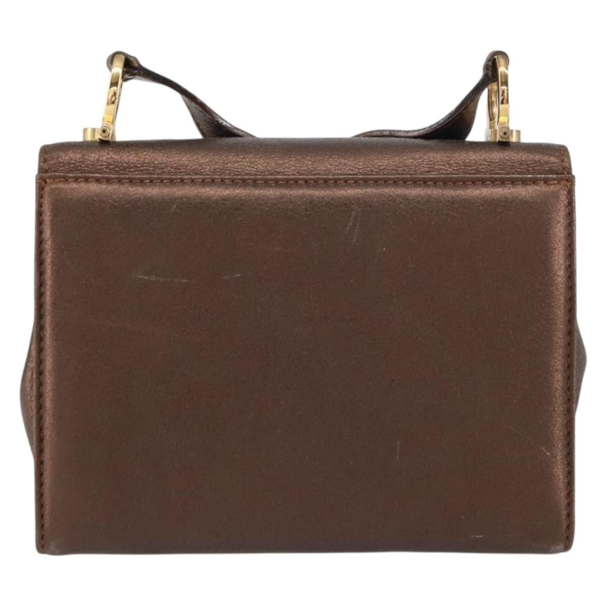 Salvatore Ferragamo Gancini Shoulder Bag Leather, GOLD, LEATHER, Shoulder bag