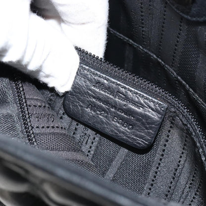 Salvatore Ferragamo Gancini handbag Leather, BLACK, LEATHER, Handbag