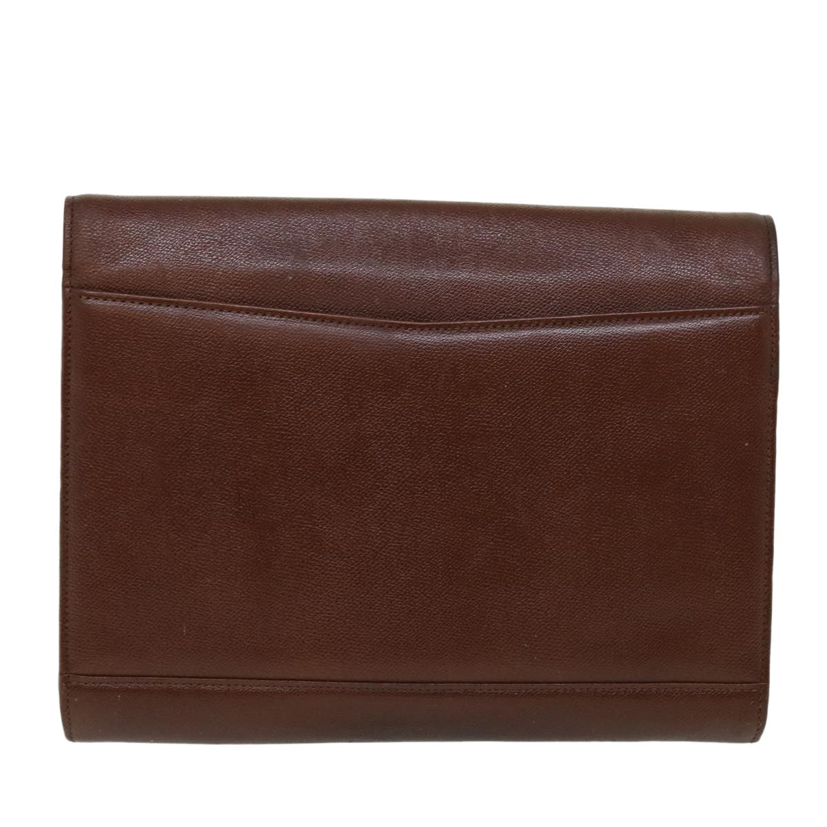 Saint Laurent Vintage Flap Document Holder Leather, BROWN, LEATHER, Briefcase